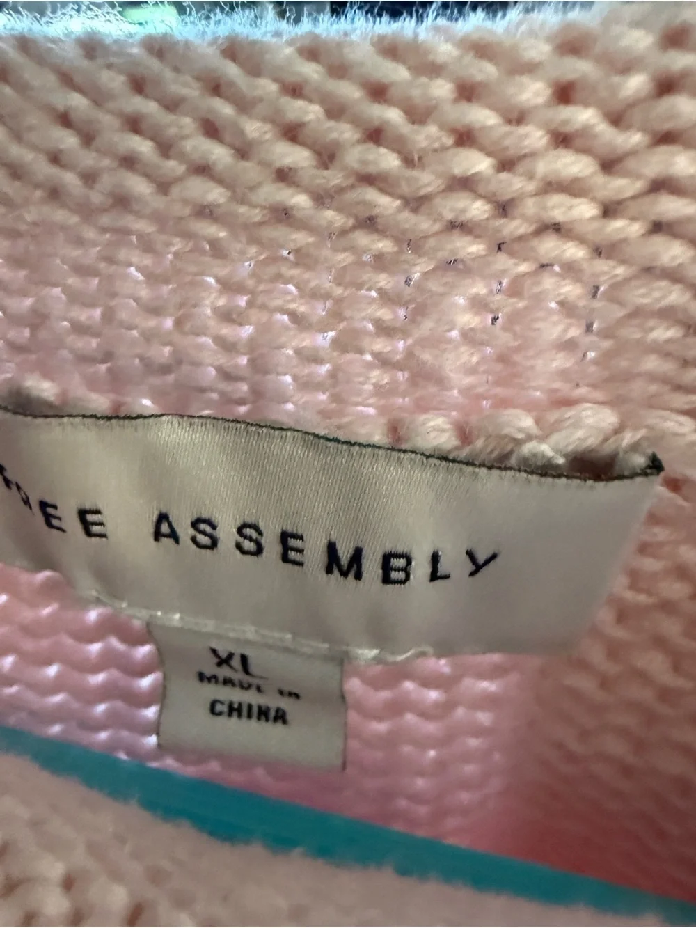 Free Assembly Cream Sweater with Coral Stripes — Crew Neck